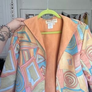 Women's Multicolor Geometric Jacket